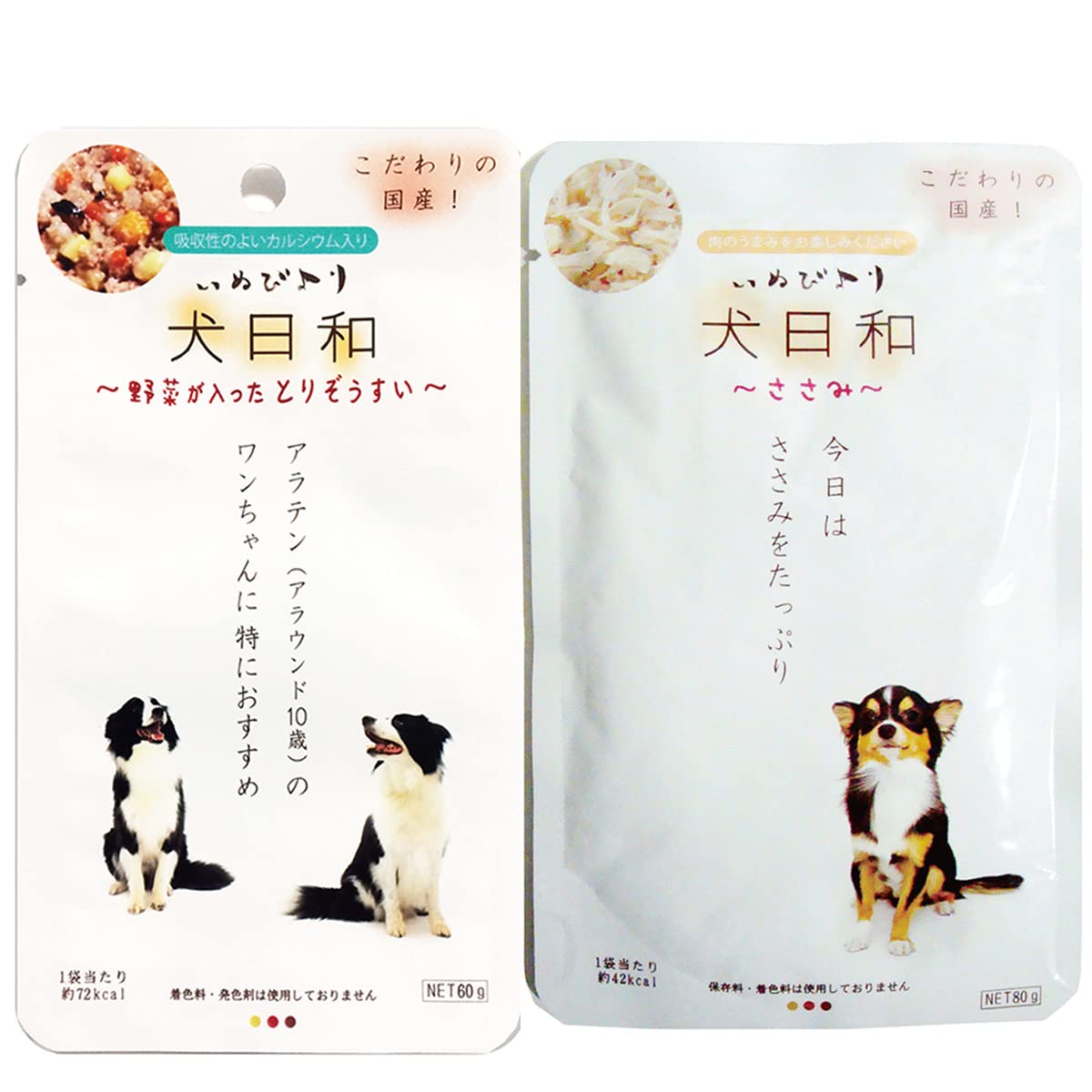 Amazon | わんわん 犬日和レトルト 80g 全種 × 各2袋、トレイ 100g 全